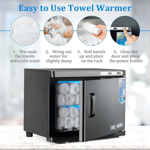 Alt view image 7 of 7 - Hot Towel Warmer Cabinet with LED Light - JXSDLIY 23L Large Capacity Towel Cabinet for Bathroom 2-in-1 Professional Hot Towel Warmers for Facials SPA Massage Salon Heats Up Quick Towel Heater (black)