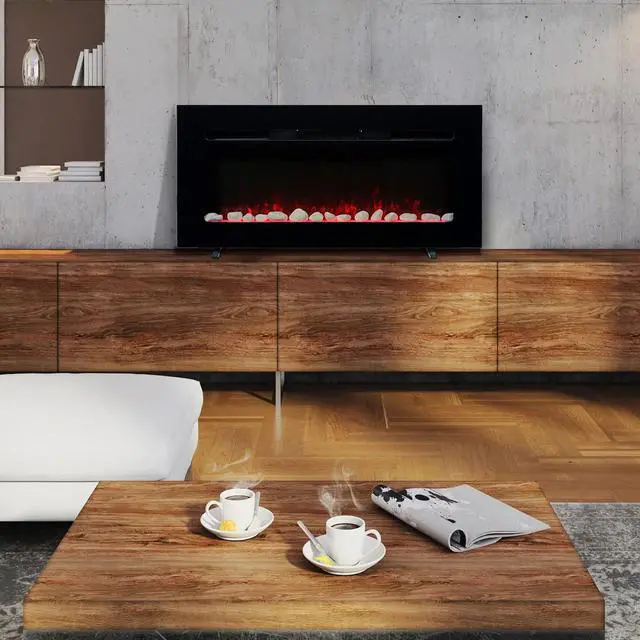Alt view image 4 of 7 - Paramount EF-WM410 6A Stirling Curved Fireplace, 36, Black
