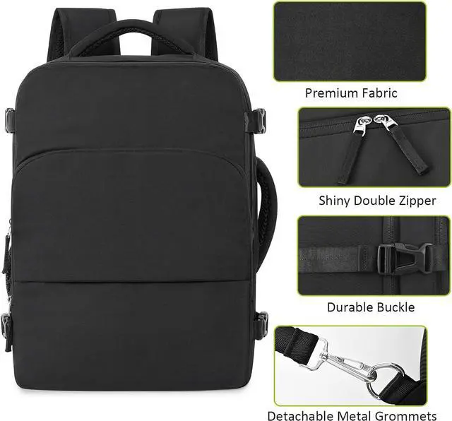 Alt view image 5 of 7 - Travel Backpack for Women Men,Travel Laptop Backpack w/USB Charging Port, Waterproof Travel Backpack Carry On Flight Approved,Weekender Business Hiking Bag,Laptop Backpack 15.6 inch