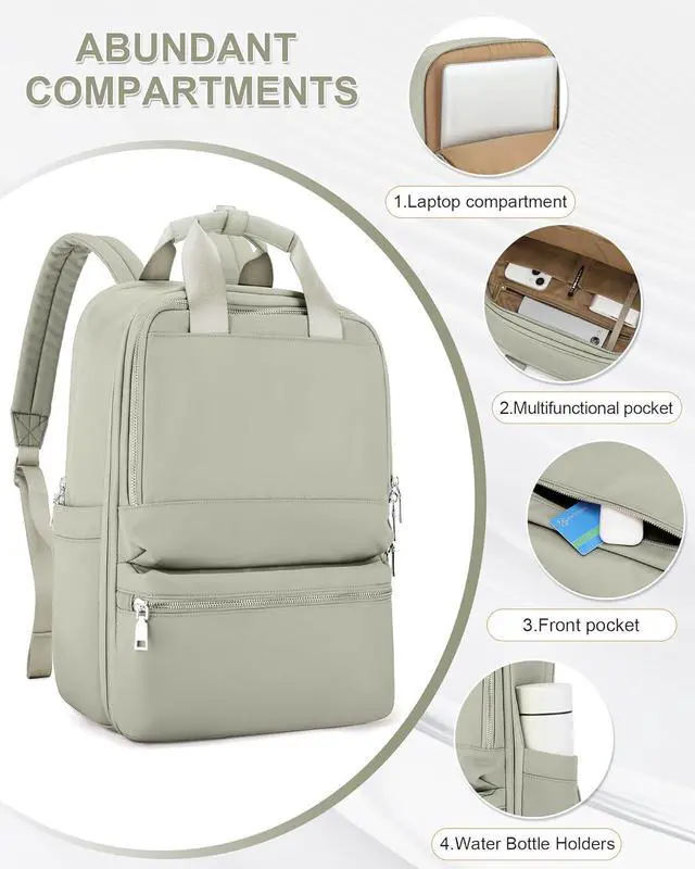 Alt view image 4 of 7 - Cabin Bags for Man for Women Underseat Carry-ons Bag for Travel Hand Luggage Bag Men Travel Backpack Cabin Size Fit 14 inch Laptop Backpack Grass Green