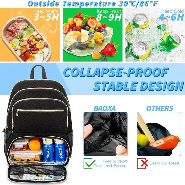 Alt view image 2 of 7 - Laptop Backpack for Women & Men, 17 inch with USB Charging Port, Large Computer Backpack with Insulated Lunch Compartment for Work Travel (Black, 17in)