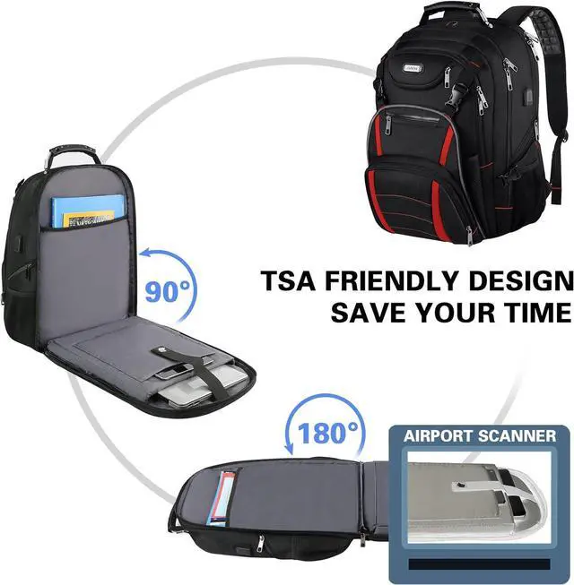 Alt view image 4 of 7 - Jiefeike Travel Laptop Backpack, Extra Large Bookbag for Men College Student Women,Basketball Backpack Fits 17 Inch Computer Notebook with USB Charging Port RFID Anti Theft TSA Approved