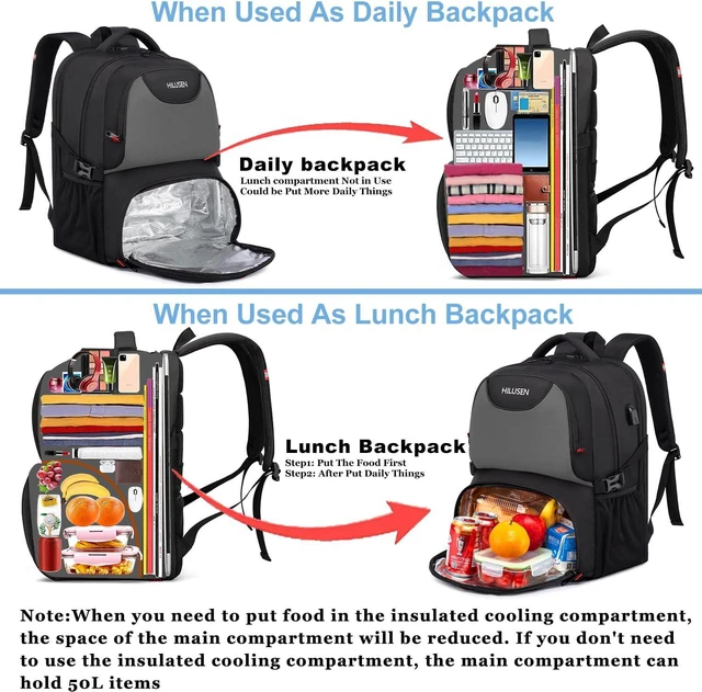 Alt view image 3 of 7 - Travel Laptop Backpack,Extra Large Backpack for Men with USB Charging Port,Water Resistant TSA Friendly Big Business Work Backpack College Student Computer Bookbag Fits 17.3 Inch Laptop&Notebook