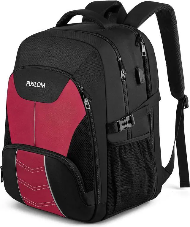 Main image of Extra Large Travel Laptop Backpack for Men 55L,Water Resistant 18.4 inch Big Business Laptop bags with USB Charging Port,TSA Friendly Anti Theft Computer Bag for Work College,Red