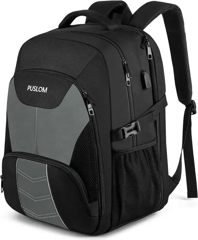 Main image of Extra Large Travel Laptop Backpack for Men 55L,Water Resistant 18.4 inch Big Business Laptop bags with USB Charging Port,TSA Friendly Anti Theft Computer Bag for Work College,Grey
