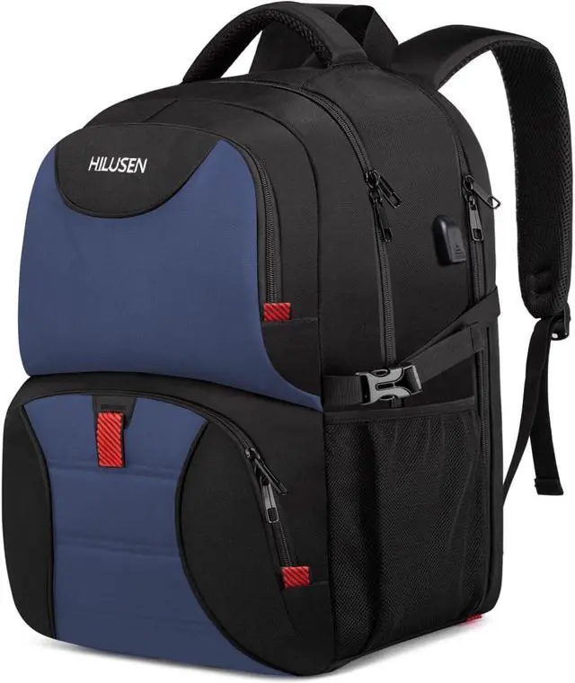 Main image of Extra Large Backpack for Men 50L,Lunch Backpack Business Work Backpack with USB Charging Port,Water Resistant TSA Friendly Big 17.3 inch Travel Laptop Computer Bag College School Bookbags Blue