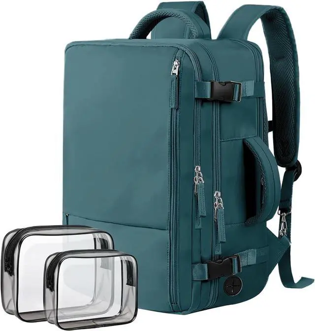 Main image of Hanples Travel Backpack for Women as Person Item Flight Approved, Large Carry On Backpack, 17.3 Inch Laptop Backpack, Waterproof Backpack, Hiking Backpack, Casual Bag (Peacock Blue)