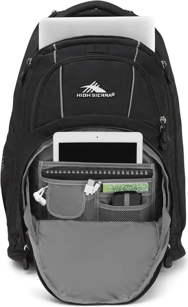 Alt view image 4 of 5 - High Sierra Freewheel Wheeled Laptop Backpack, Black, One Size