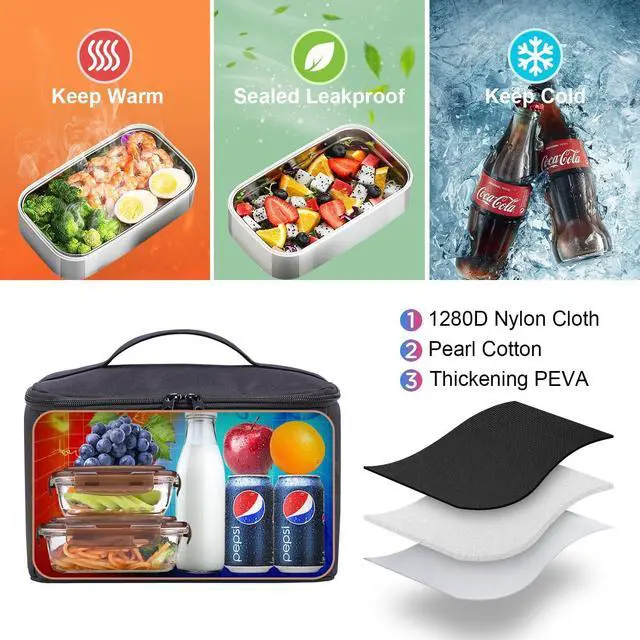 Alt view image 5 of 7 - BERTASCHE Lunch Backpack, Laptop Backpack 15.6 inch Work Backpack w/Insulated Cooler Lunch box for Men Women, Casual Daypack for Work Commuter Picnic College