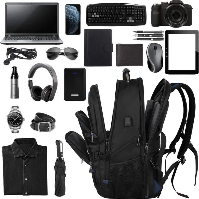 Alt view image 6 of 7 - 17.3 Laptop Backpack for Men Women, Extra Large Travel laptop Backpack with Rain Cover, TSA Friendly Flight Approved with RFID Anti Theft Pocket and USB Charger Port, Water Resistant School BookBag