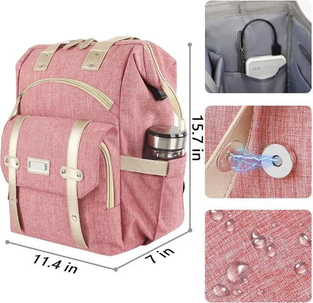 Alt view image 5 of 7 - Laptop Backpack for Women,Doctor Teacher Nurse College Work Shoulder Purse Bag, Travel Airline Approved Backpack for 15.6 Inch Laptop,Large Wide Open RFID Anti Theft USB Charging Port