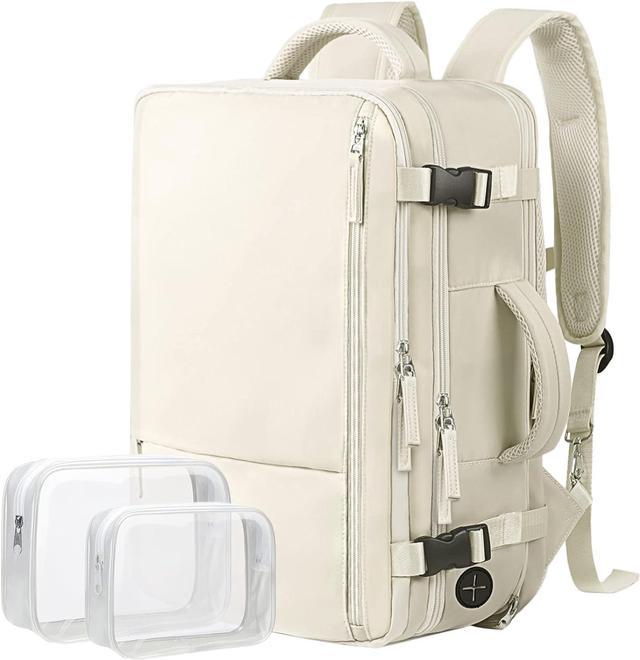 Beige travel outlet backpack