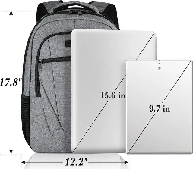 Alt view image 5 of 7 - BIKROD Travel Laptop Backpack for Men and Women, Backpacks for School Teen Boys, Business Anti Theft Slim Durable Back Pack with USB Charging Port, Adult Computer Bag Gift 15.6 IN Laptop, Grey