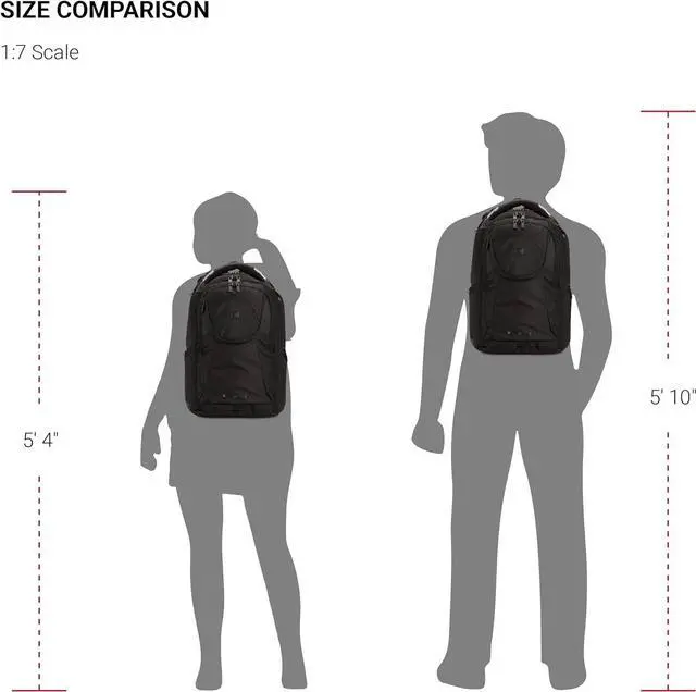 Alt view image 6 of 6 - SwissGear 2762 ScanSmart Laptop Backpack, Black, 17-Inch, Black, 17-Inch, 2762 Scansmart Laptop Backpack