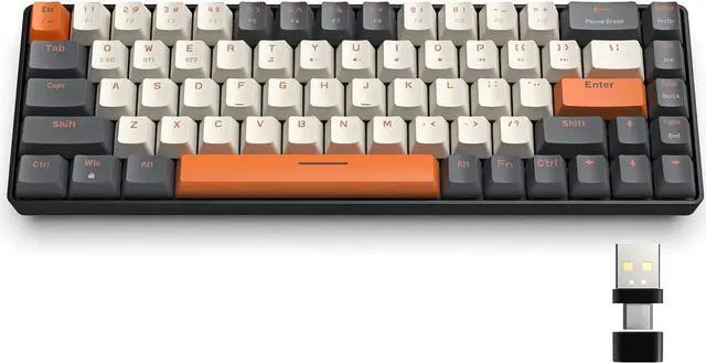 Main image of MAGIC-REFINER RK68 60% Wireless Mechanical Keyboard, Bluetooth 5.0/2.4GHz with Dual Mode 2-in-1 Receiver, Compact 68-Key Hot Swappable Gaming Keyboard, Linear Red Switch for PC Mac Xbox Smartphone