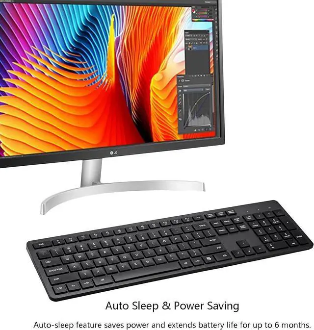 Alt view image 4 of 7 - Wireless Keyboard, 2.4G USB External Silent Cordless Keyboard for Windows Chrome Laptop Computer PC Desktop Notebook Chromebook, 106 Keys Full Size with Number Pad (Black)