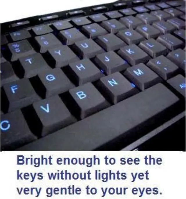 Alt view image 2 of 3 - iMBAPrice USB Backlit Blue LED Multimedia Keyboard, Piano Black (IMBA-SBL-BKB)