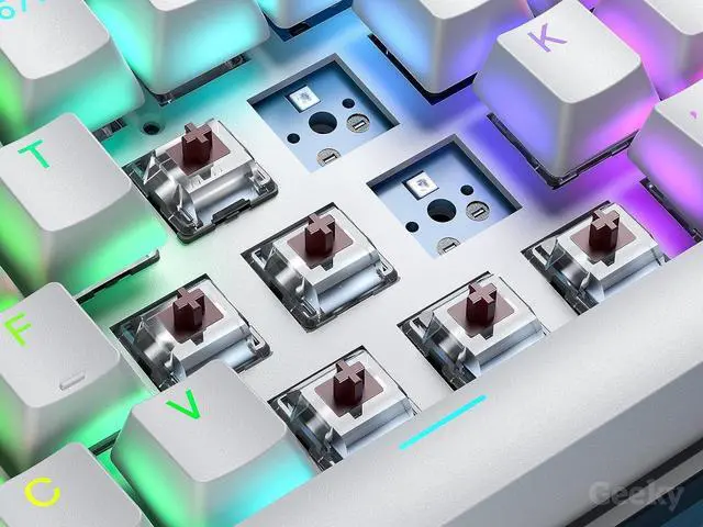 Alt view image 6 of 7 - GK65 65% | Hot Swappable Mechanical Gaming Keyboard | 68 Keys Multi Color RGB LED Backlit for PC/Mac Gamer | ANSI US American Layout (White, Mechanical Brown)