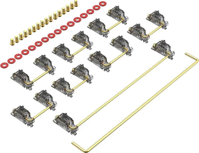 Alt view image 7 of 7 - DUROCK Stabilizer V3, Screw in Stabilizers with 2u 6.25u 7u Wires, PCB Mount Keyboard Stabilizers for Mechanical Keyboards (V3 Smokey 100% Kit)