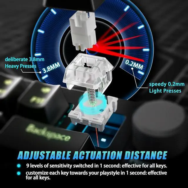 Alt view image 5 of 7 - DrunkDeerA75 Rapid Trigger Keyboard Mechanical Gaming PBT Keycap Double Shot 82-Key OEM Profile Custom TKL Gaming Keycaps