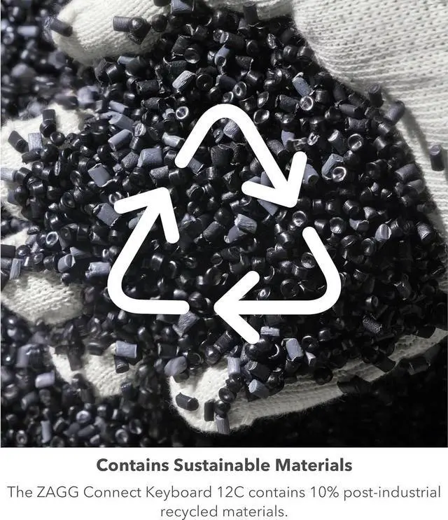 Alt view image 7 of 7 - ZAGG Connect Keyboard 12C - Compact Type-C Wired Desktop Keyboard - Universal Compatibility with Windows, ChromeOS, Android, iOS, macOS, iPadOS - Optimized Typing Experience - Eco-Conscious Design