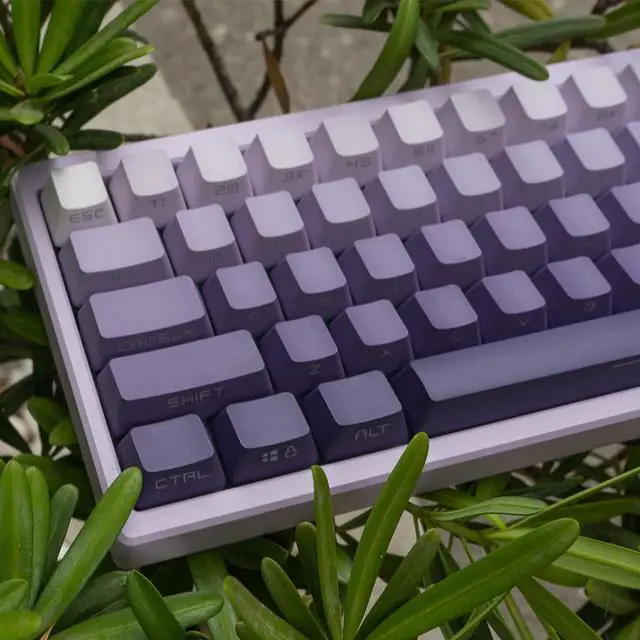 Alt view image 7 of 7 - PBT Doubleshot Keycaps Gradient Purple Backlit OEM Profile Keycaps Full Set Side Print 105 Keys Custom Keyboard Keycaps for Cherry Gateron MX Switches Mechanical Keyboard