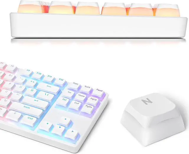 Alt view image 2 of 7 - Ussixchare PBT Pudding Keycaps Set 117 Keys, Double Shot Translucent XDA Profile for ISO & ANSI Layout 61/68/84/87/104 Keys Mechanical Keyboard