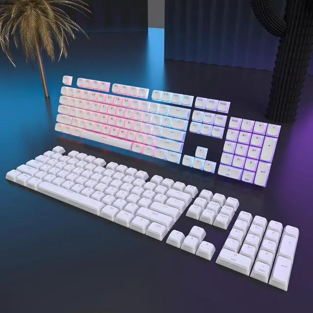 Alt view image 6 of 7 - Ussixchare PBT Pudding Keycaps Set 117 Keys, Double Shot Translucent XDA Profile for ISO & ANSI Layout 61/68/84/87/104 Keys Mechanical Keyboard