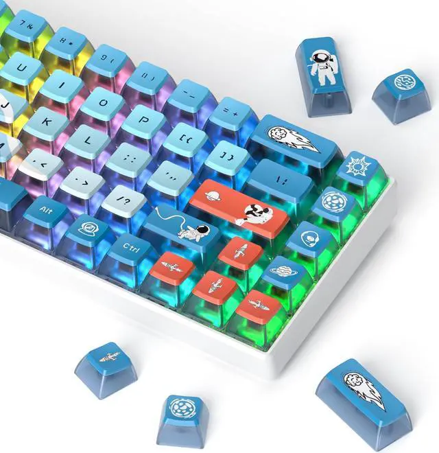 Alt view image 4 of 7 - 120 Keys ASA Profile PBT Pudding Keycap Space Keycaps Dye-Sublimation Custom Keycaps for MX Switch Mechanical Gaming Keyboard(Space)