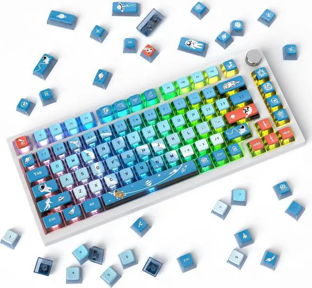 Alt view image 2 of 7 - 120 Keys ASA Profile PBT Pudding Keycap Space Keycaps Dye-Sublimation Custom Keycaps for MX Switch Mechanical Gaming Keyboard(Space)
