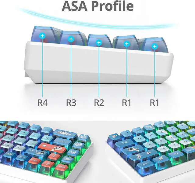 Alt view image 6 of 7 - 120 Keys ASA Profile PBT Pudding Keycap Space Keycaps Dye-Sublimation Custom Keycaps for MX Switch Mechanical Gaming Keyboard(Space)