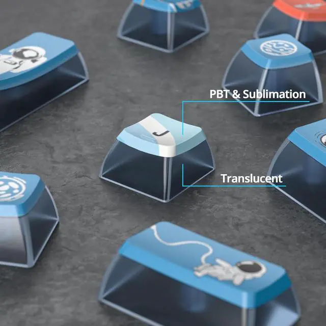 Alt view image 7 of 7 - 120 Keys ASA Profile PBT Pudding Keycap Space Keycaps Dye-Sublimation Custom Keycaps for MX Switch Mechanical Gaming Keyboard(Space)