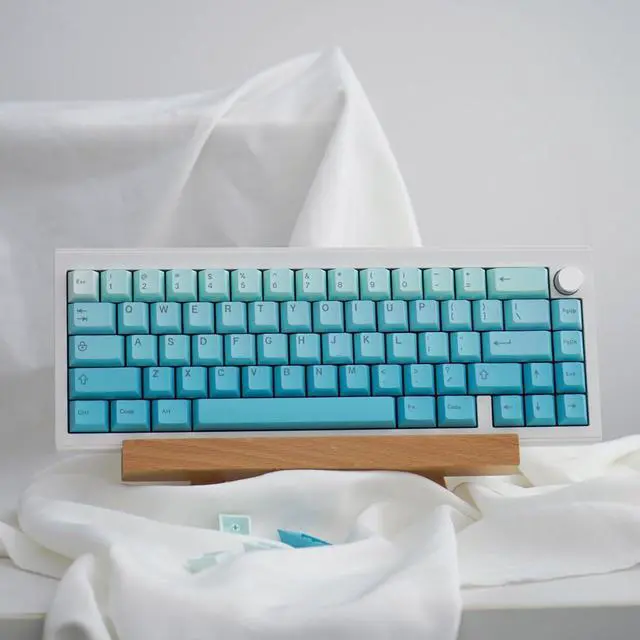 Alt view image 5 of 7 - Blue Gradient Keycaps 125 Keys PBT Dye Sub Cherry Profile Keycap Set Fit for 61/64/87/104/108 Cherry Mx Switches Mechanical Keyboard