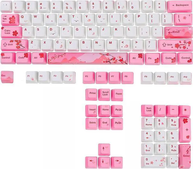 Main image of GTSP 104 Pink Keycaps Cute Japanese Custom Gaming keycap Set of Dye-Sub OEM Profile for Cherry Mx Gateron Kailh Switch 87/104 60% Mechanical Keyboard (Pink)