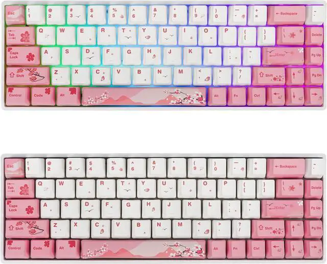 Alt view image 4 of 6 - GTSP 104 Pink Keycaps Cute Japanese Custom Gaming keycap Set of Dye-Sub OEM Profile for Cherry Mx Gateron Kailh Switch 87/104 60% Mechanical Keyboard (Pink)