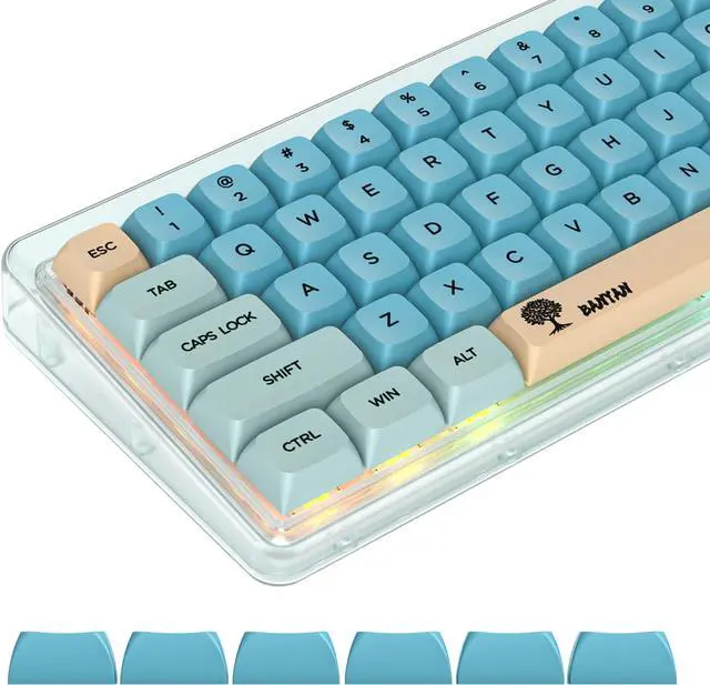 Main image of Guffercty kred GTSP XDA Profile PBT Keycaps, 124-keys Custom Dye Sublimation keycaps US Layout with MAC Keycaps for Fullsize, Tenkeyless, Winkeyless, 75%, 65%, 60% Keyboard (Banyan)