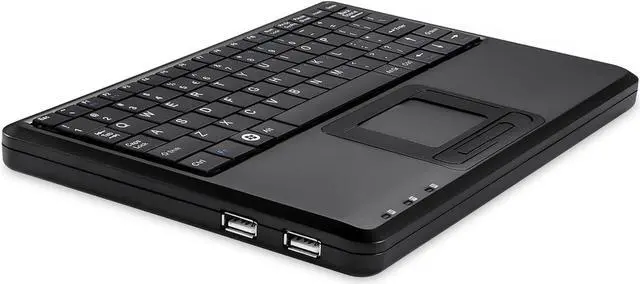 Alt view image 2 of 5 - 510H Plus, Wired Super Mini USB Touchpad Keyboard, X Type Scissor Keys with 2 Built-in Hubs, Black, US English Layout (11005)