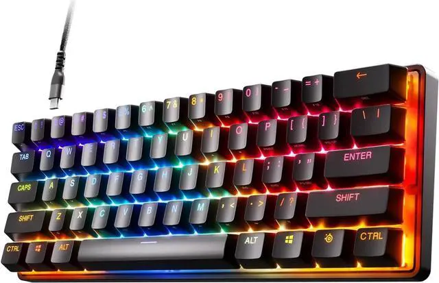 Main image of New SteelSeries Apex 9 Mini  HotSwap Optical Mini Keyboard  60% Compact Design  Optical Switches  RGB Customization  Aluminum Alloy Frame  Double Shot PBT Keycap