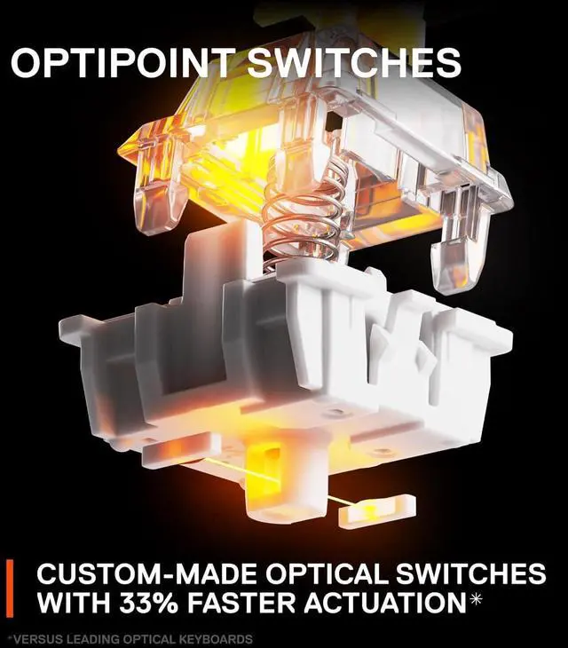 Alt view image 4 of 7 - New SteelSeries Apex 9 Mini  HotSwap Optical Mini Keyboard  60% Compact Design  Optical Switches  RGB Customization  Aluminum Alloy Frame  Double Shot PBT Keycap