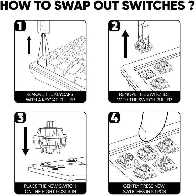 Alt view image 7 of 7 - AKKO V3 Fairy Linear Silent Keyboard Switch for Mechanical Gaming Keyboard, 5-Pin 50gf Quiet Pre-Lubed Switches with Standard MX Structure (45pcs)