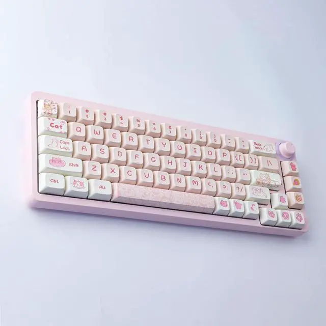 Alt view image 4 of 7 - Hyekit PBT Keycaps 133 Keys Naughty Cat Keycaps Dye-Sublimation Cute Keycaps XDA Profile for Cherry Gateron MX Switches Mechanical Keyboards