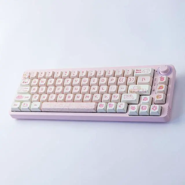Alt view image 6 of 7 - Hyekit PBT Keycaps 133 Keys Naughty Cat Keycaps Dye-Sublimation Cute Keycaps XDA Profile for Cherry Gateron MX Switches Mechanical Keyboards