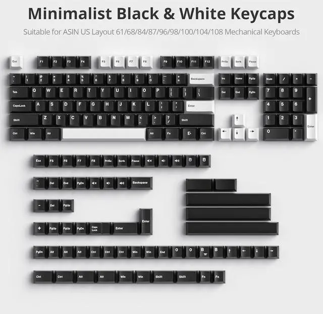 Alt view image 5 of 7 - Mosptnspg WOB Cherry Profile Custom keycaps168 Key PBT Doubleshot Key Cap Set for 60%/64/84/108 Cherry/gateron MX switches US ANSI Layout Mechanical Keyboard