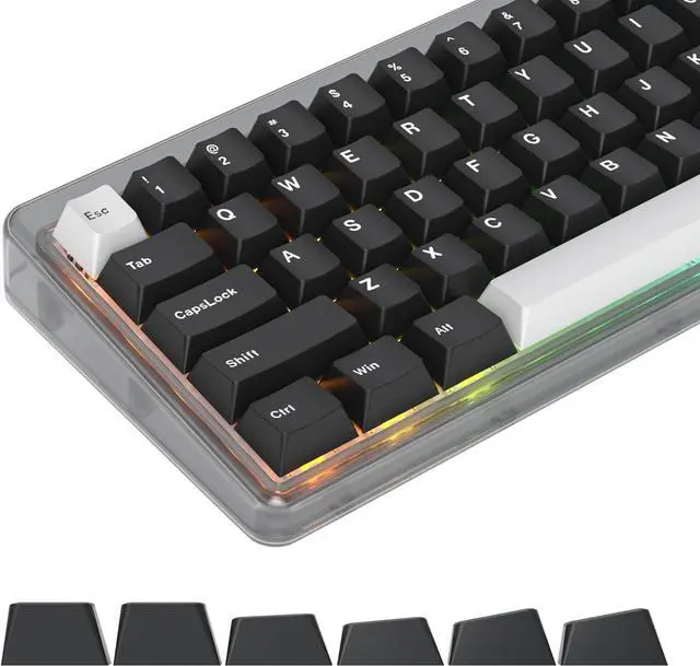 Alt view image 7 of 7 - Mosptnspg WOB Cherry Profile Custom keycaps168 Key PBT Doubleshot Key Cap Set for 60%/64/84/108 Cherry/gateron MX switches US ANSI Layout Mechanical Keyboard