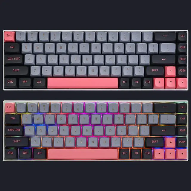 Alt view image 7 of 7 - Owpkeenthy 160-Key CSA Profile 8008 Keycaps Doubleshot PBT with 6.25u 7u Spacebar for US/ISO Layout Mechanical Gaming Keyboard (CSA/8008)