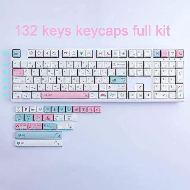 Alt view image 2 of 7 - JOMKIZ 132 Keys PBT Keycaps,Dye Sublimation XDA Profile Keycaps Customized ANSI Layout Keycaps Set Compatible with Cherry MX Switches Mechanical Keyboards