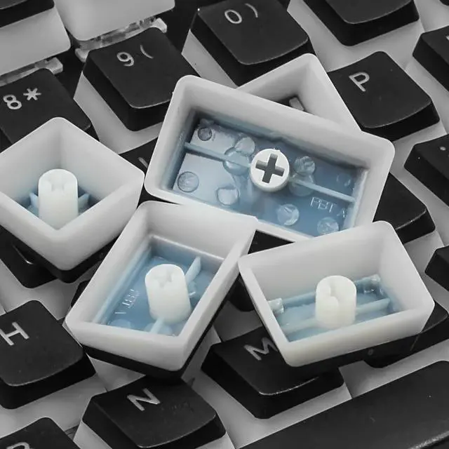 Alt view image 6 of 7 - Happy Balls Keycaps PBT Backlit Doubleshot Cherry MX Pudding Keycap Set OEM Profile Translucent with Keycap Puller for US UK Layout 61 68 84 87 104 108 MX Switches Mechanical Keyboard(Black)