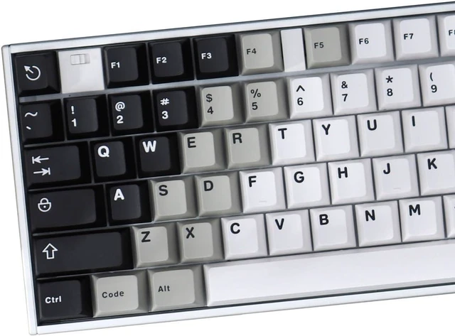 Main image of Black White Gradient Keycaps Set Cherry Profile Doubleshot Custom Keycaps 121 Keys for Cherry MX Gateron Kailh Box Switches Mechanical Gaming Keyboard