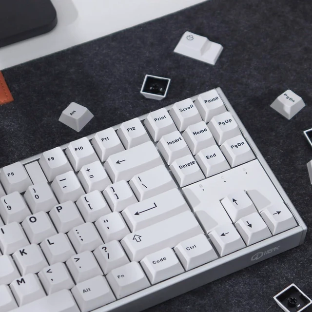 Alt view image 2 of 7 - Black White Gradient Keycaps Set Cherry Profile Doubleshot Custom Keycaps 121 Keys for Cherry MX Gateron Kailh Box Switches Mechanical Gaming Keyboard