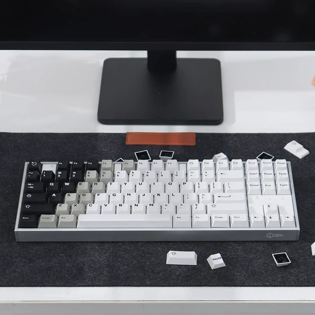 Alt view image 4 of 7 - Black White Gradient Keycaps Set Cherry Profile Doubleshot Custom Keycaps 121 Keys for Cherry MX Gateron Kailh Box Switches Mechanical Gaming Keyboard